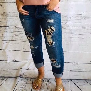 Judy Blue Leopard Patch Ankle Skinny Jeans NWT